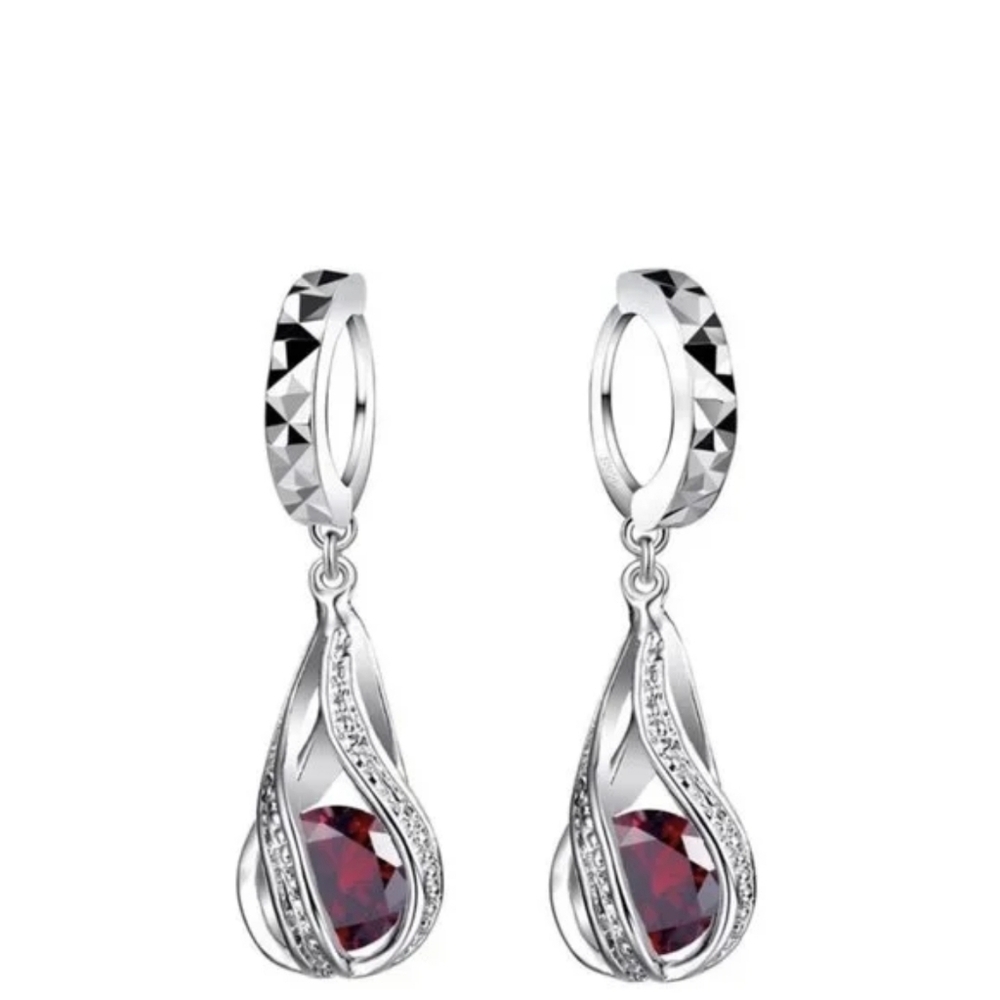 Sterling Silver Wedding Jewelry SetforWomen,SwirlingWaterDropp,Bridal,925STAMPED - Picture 2 of 9